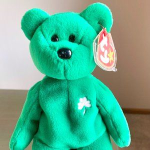 1997 4186 Erin Green St. Patrick's Day Retired Ty Beanie Baby Teddy Bear MWMT